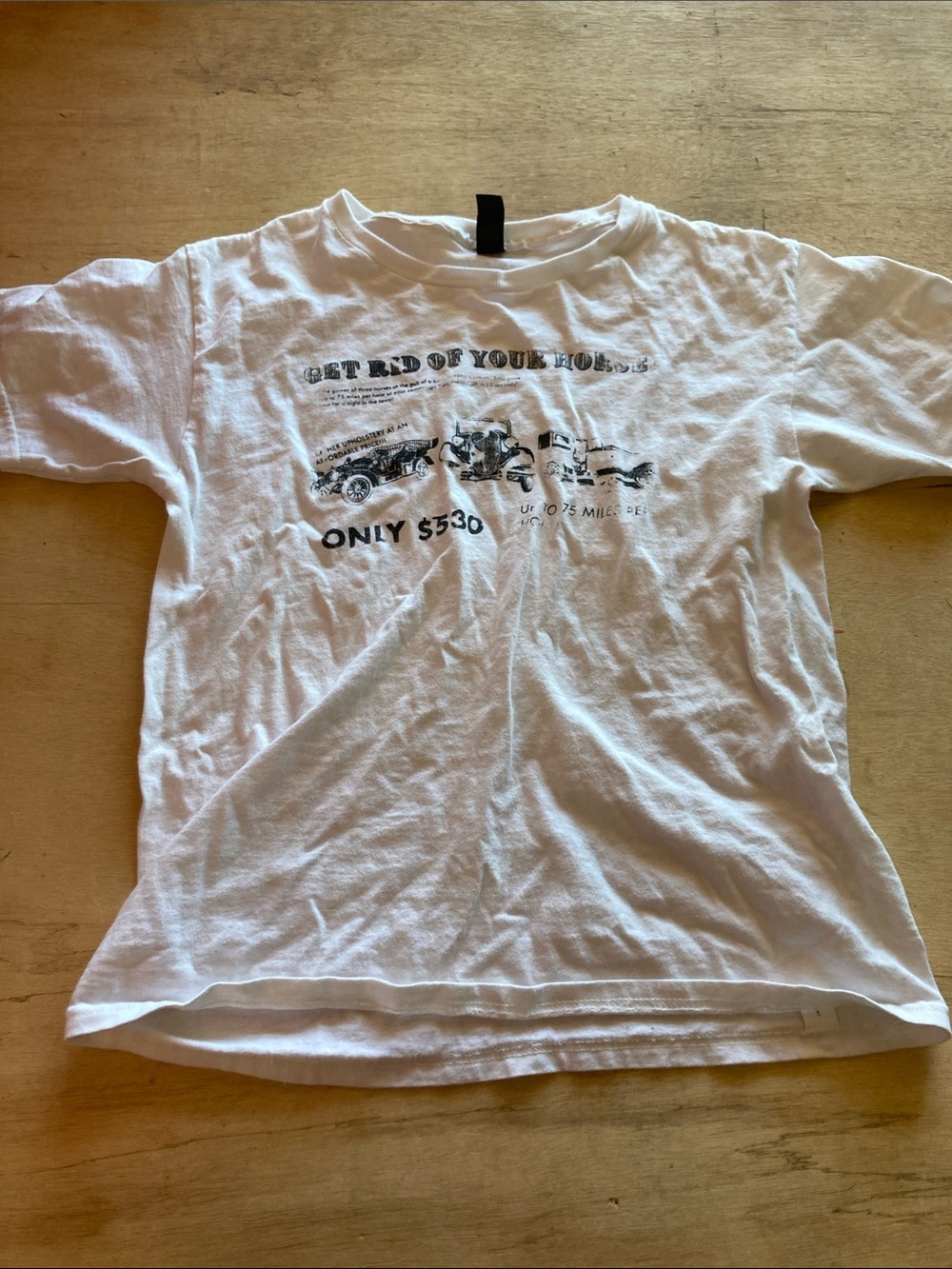 Gildan White Short Sleeve Tee with Black car Graphic